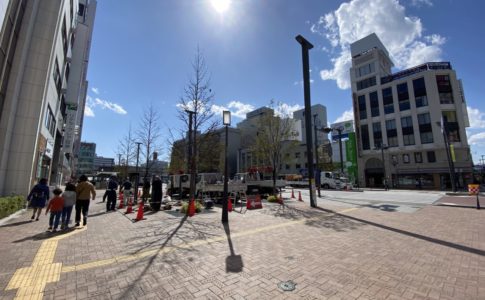 姫路駅前の喫煙所が撤去されている